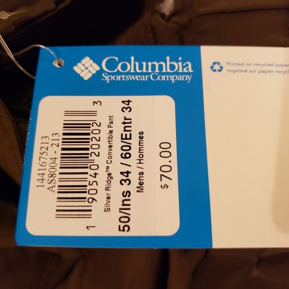 Columbia Silver Ridge Convertible Pants Zip Off In Gravel Size 50 X 34 - Picture 3 of 11